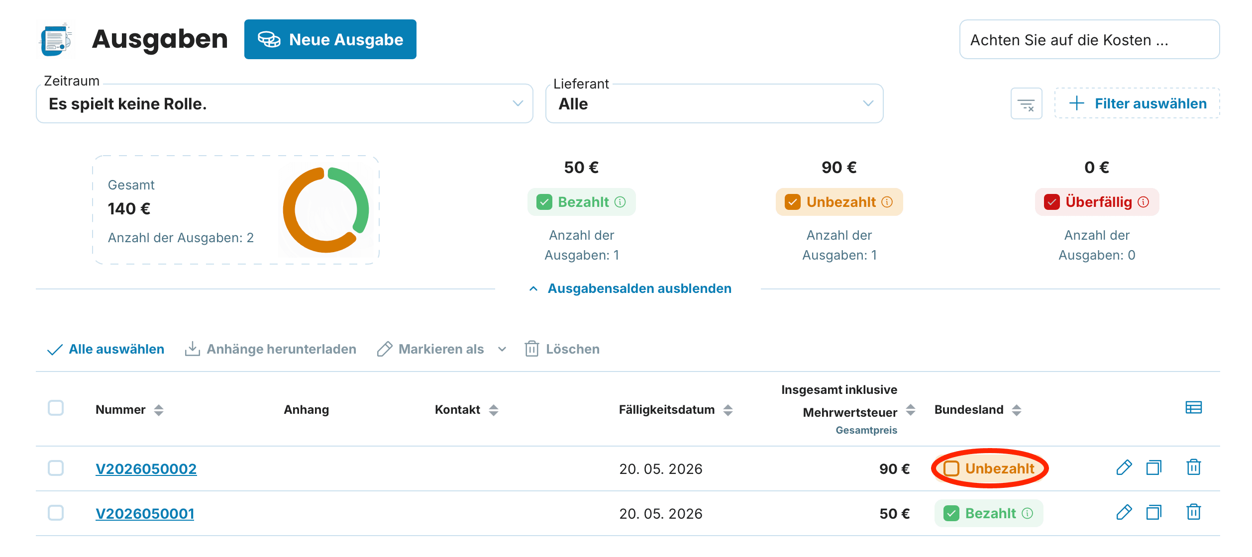 Ausgabe Status preview