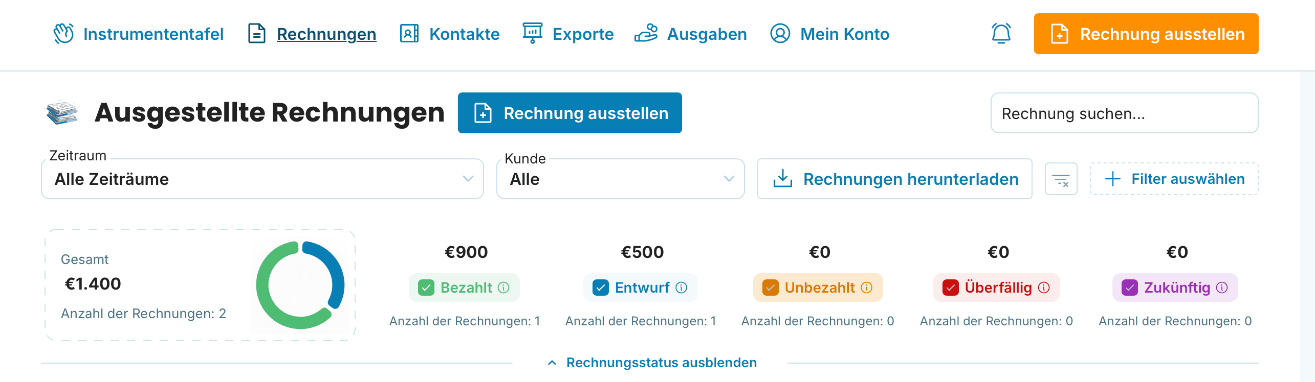 Ausgestellte Rechnungen preview