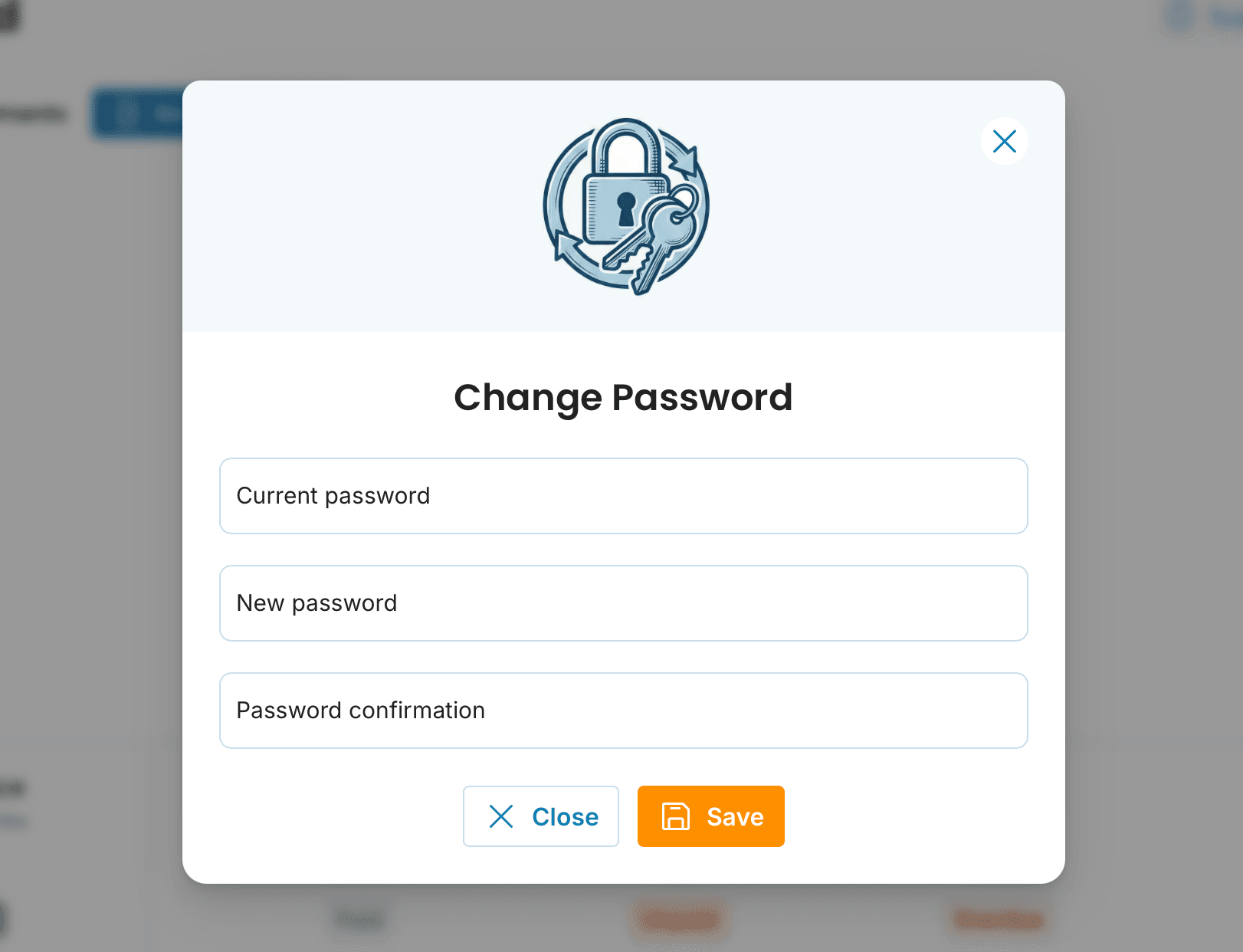 Change Password process preview