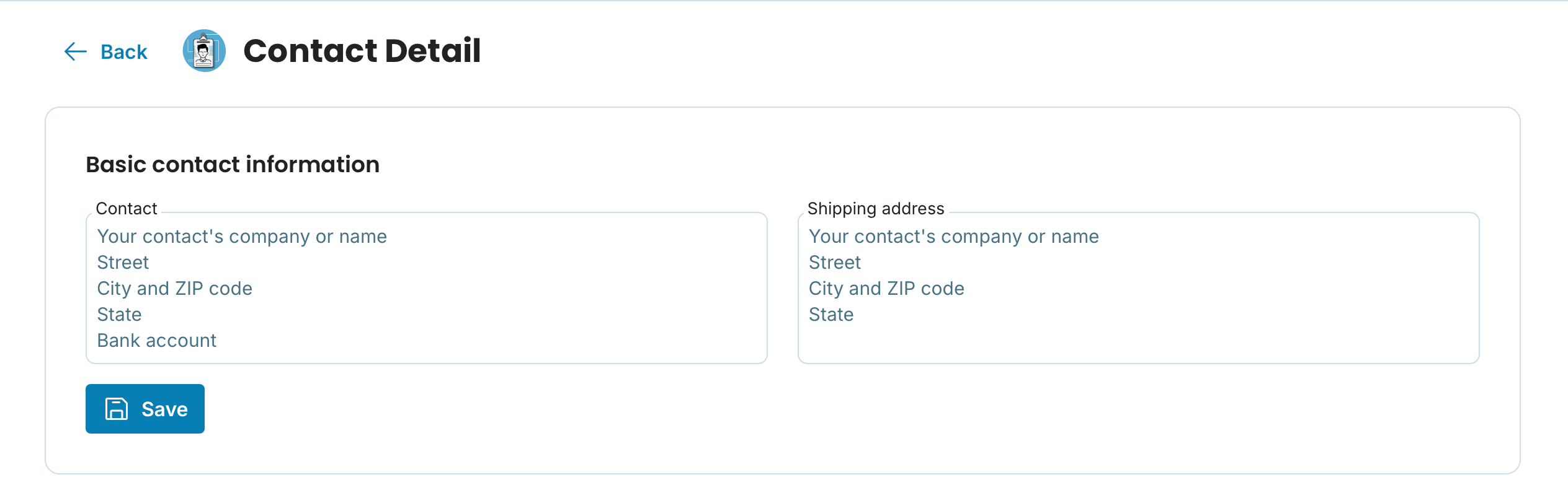 Contact Detail preview