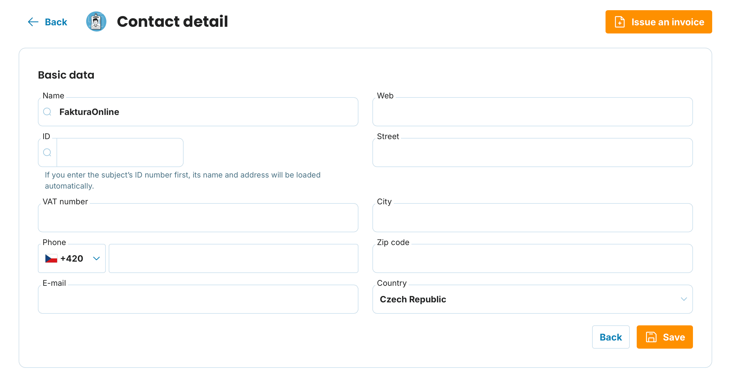 Contact detail preview