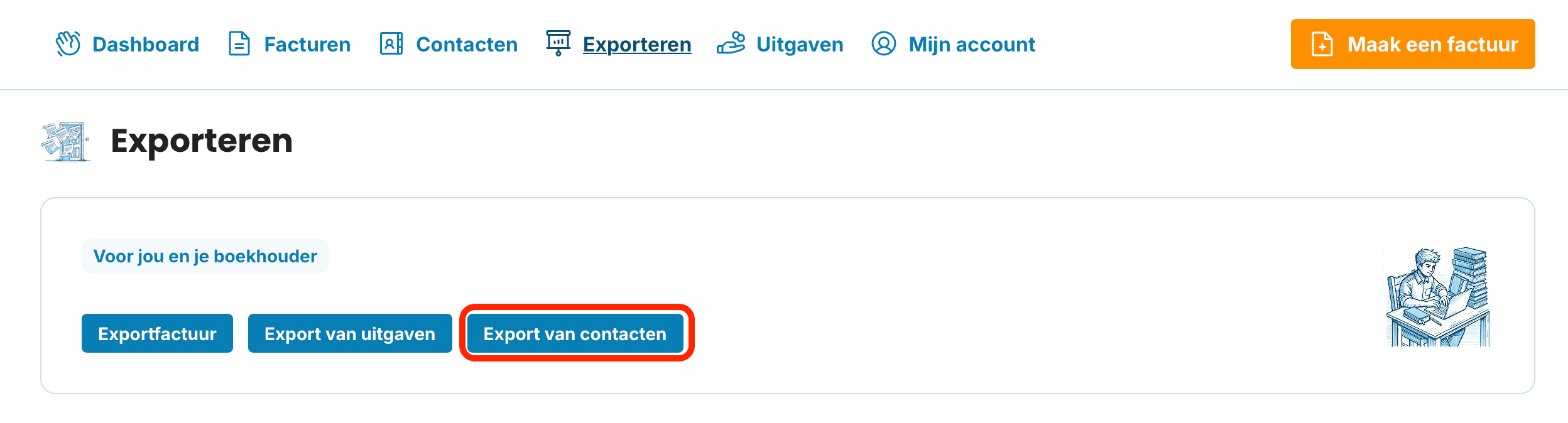 Contacten exporteren preview