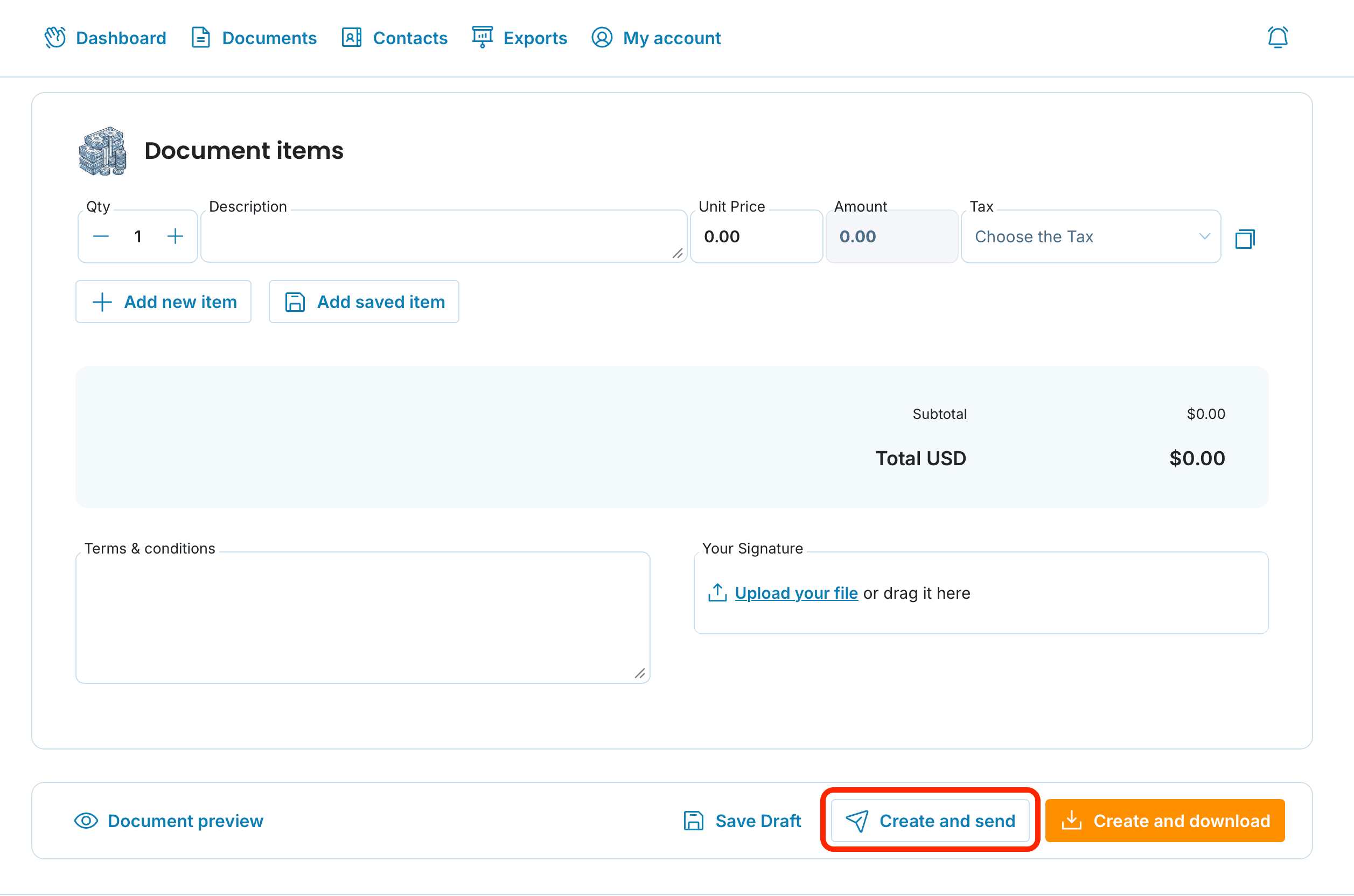 Create and send preview