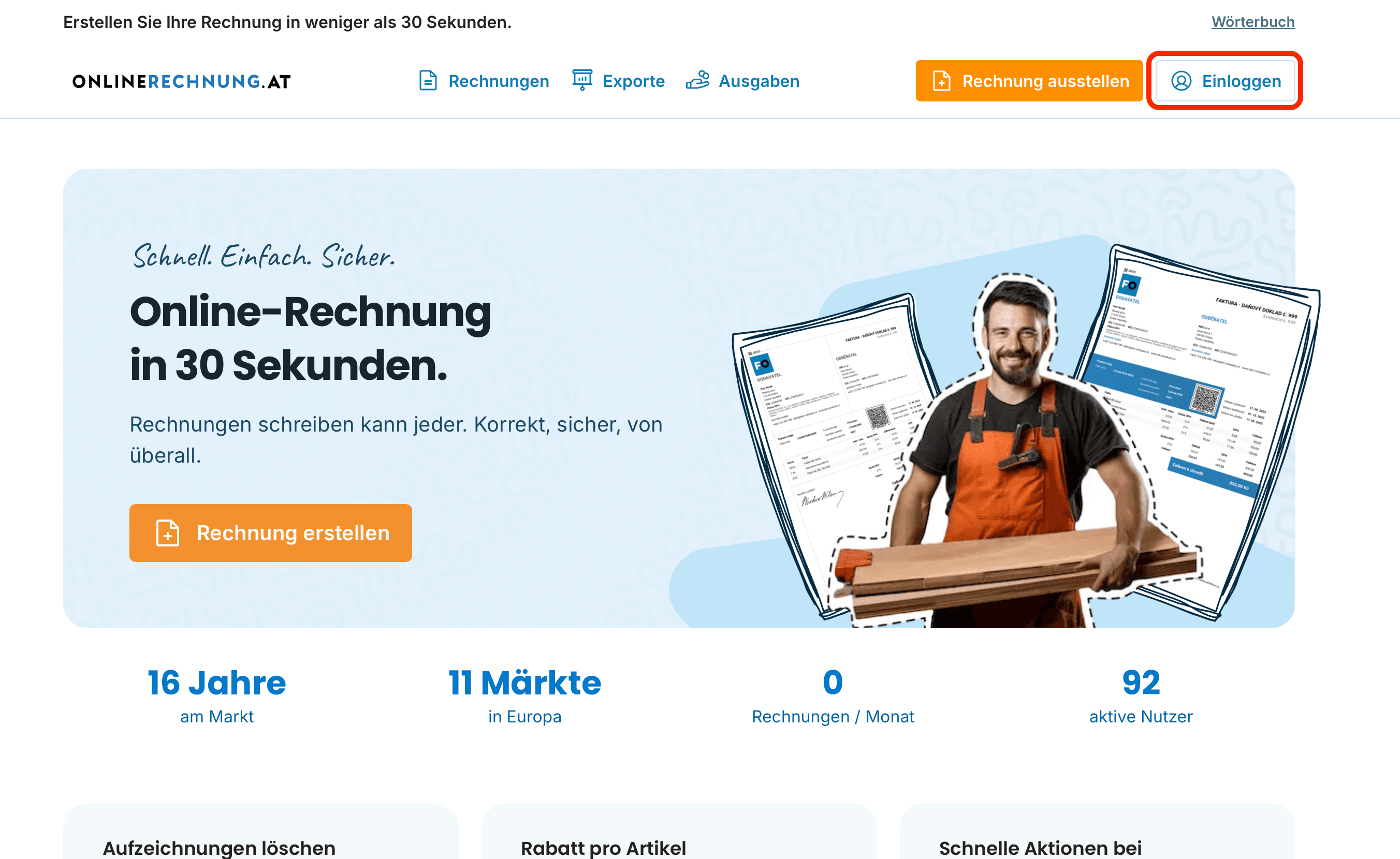 Einloggen preview