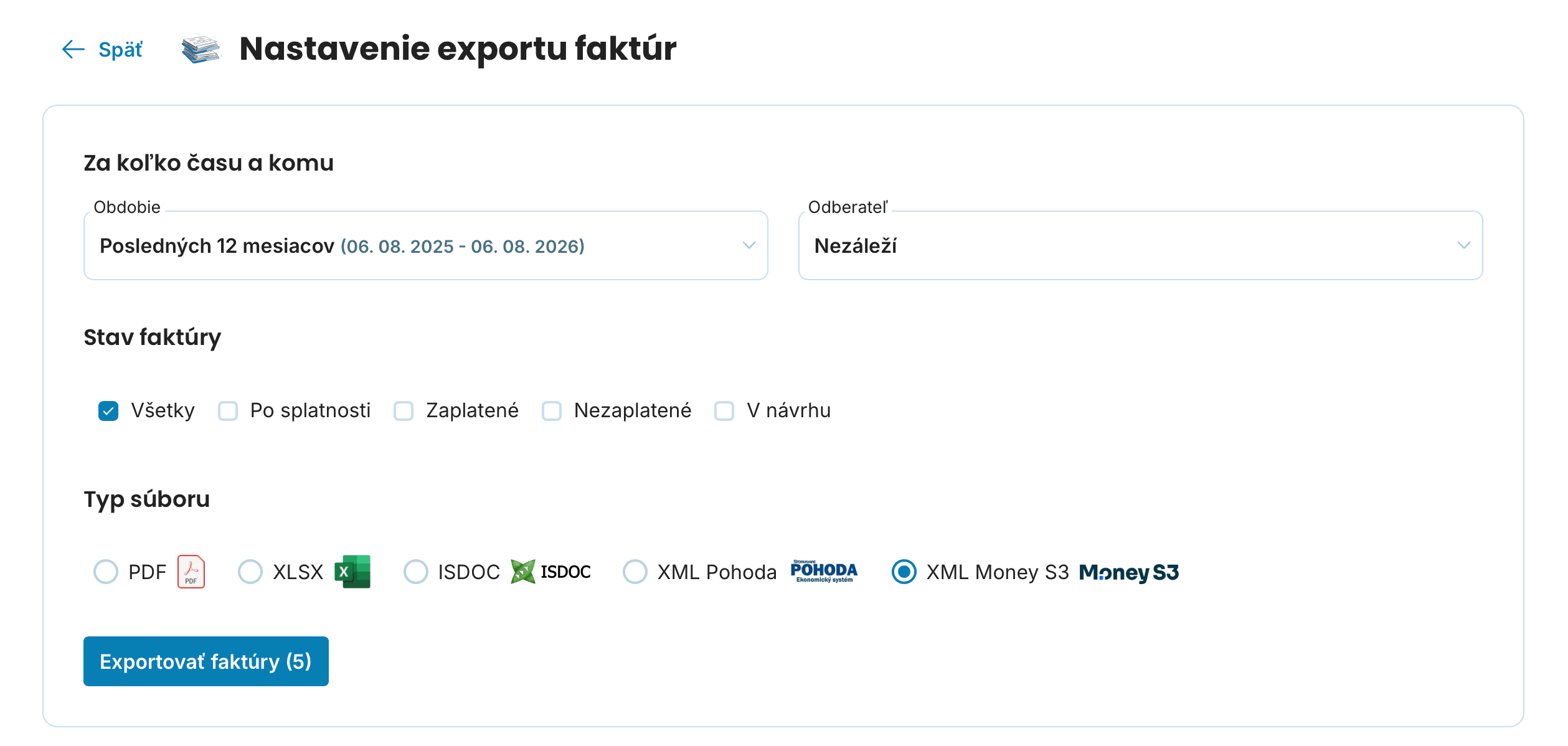 Export SK MoneyS3 preview