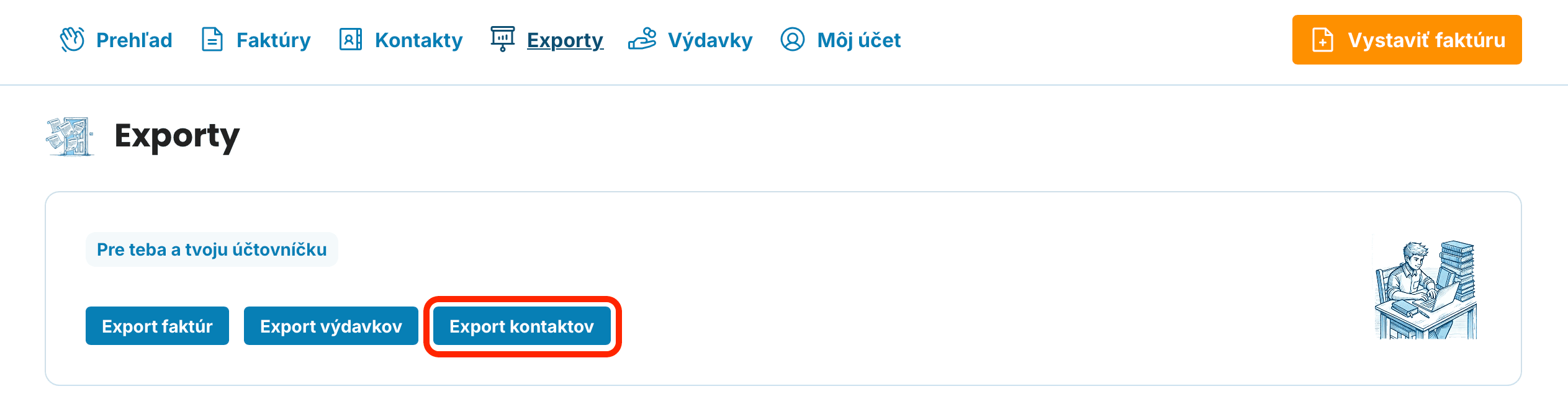 Export kontaktov preview