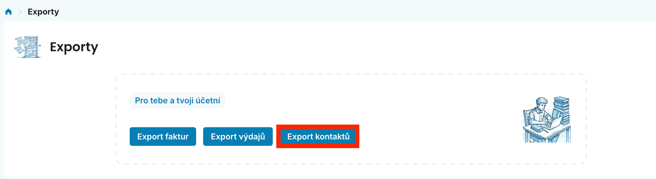 Export kontaktů