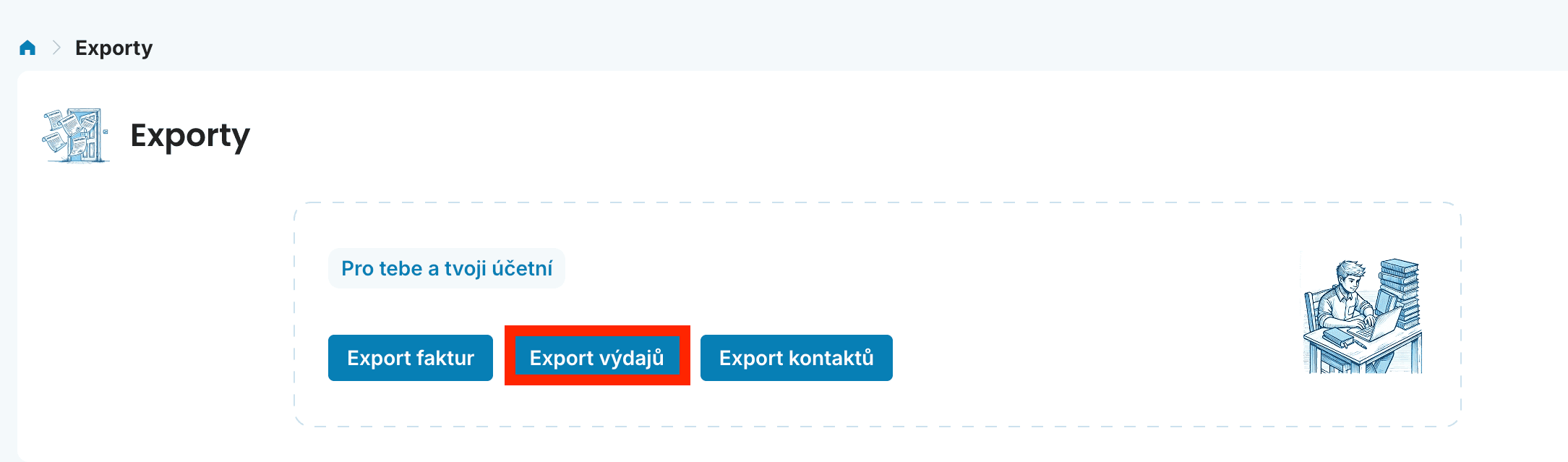 Export výdajů