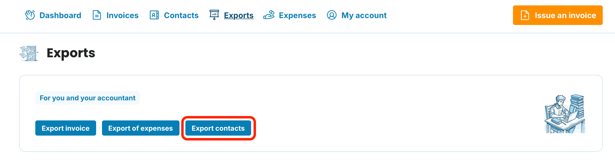 Exporting your contact database preview