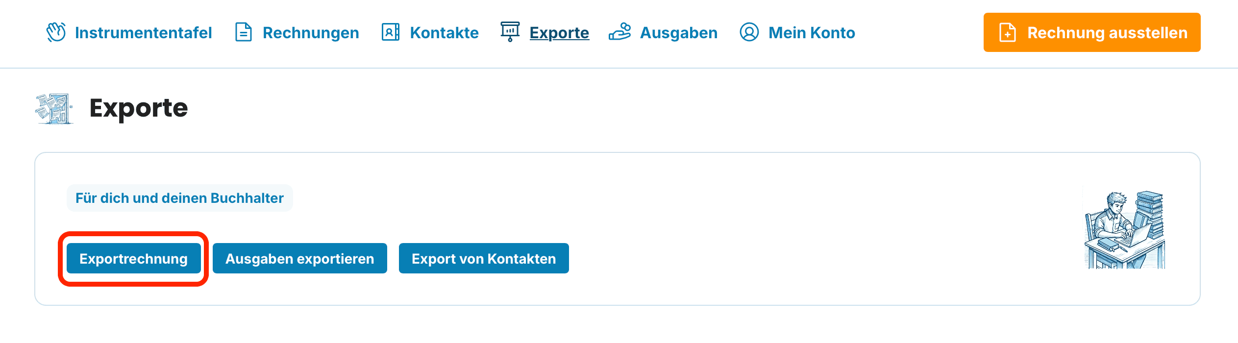 Exportrechnung Vorschau