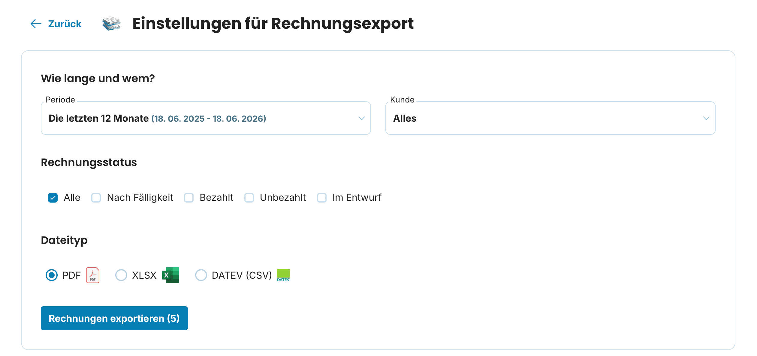 Exportrechnung preview