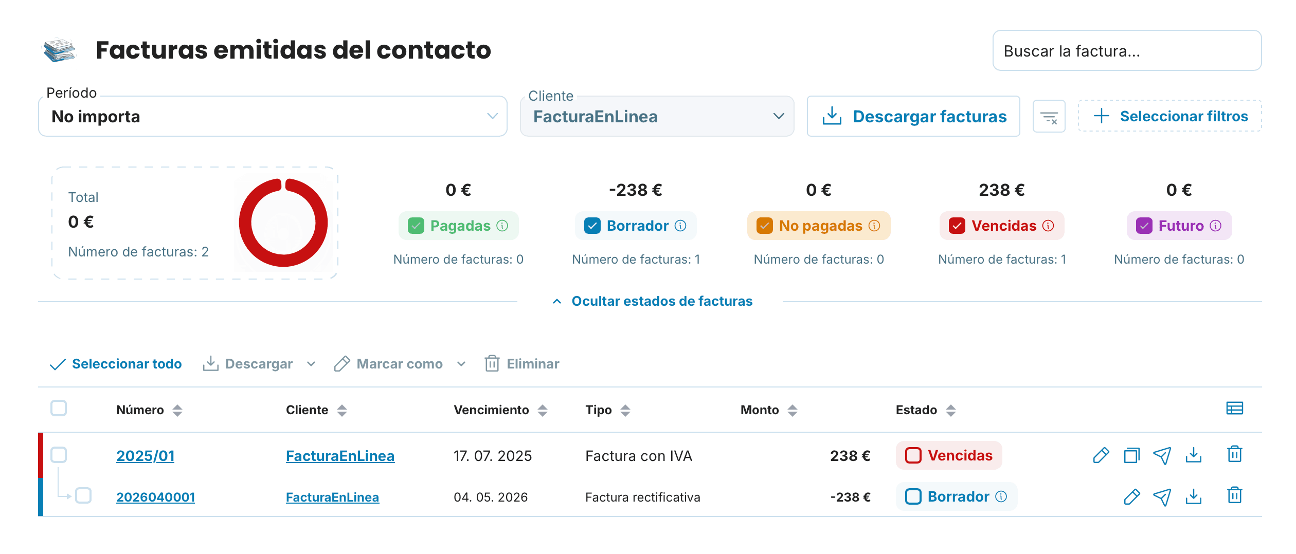  Facturas emitidas del contacto preview