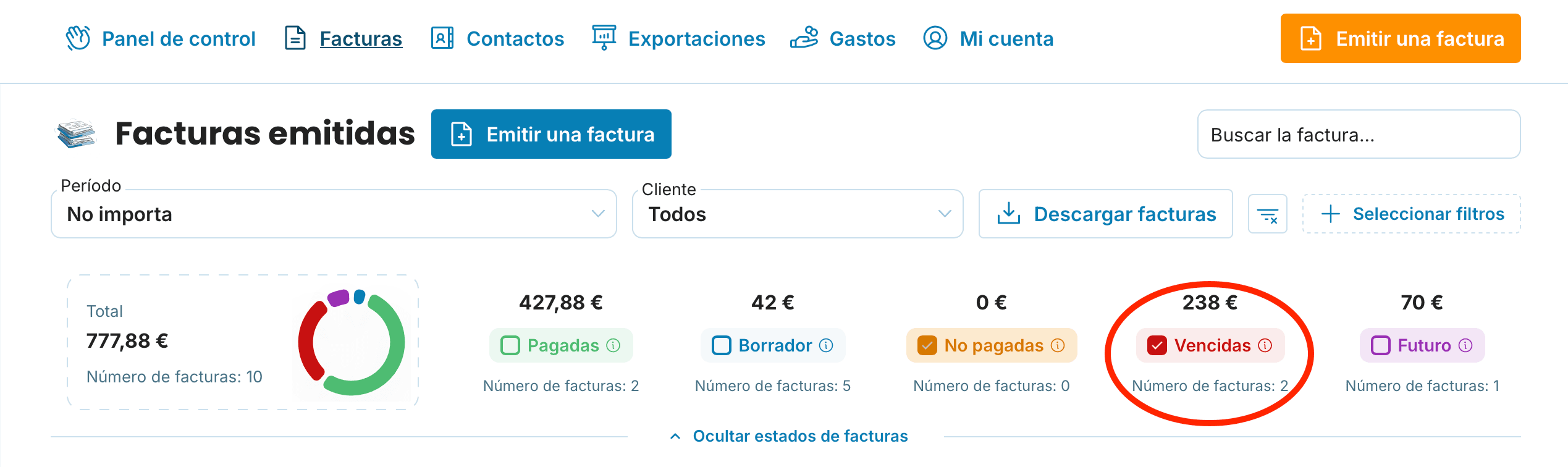 Facturas vencidas preview