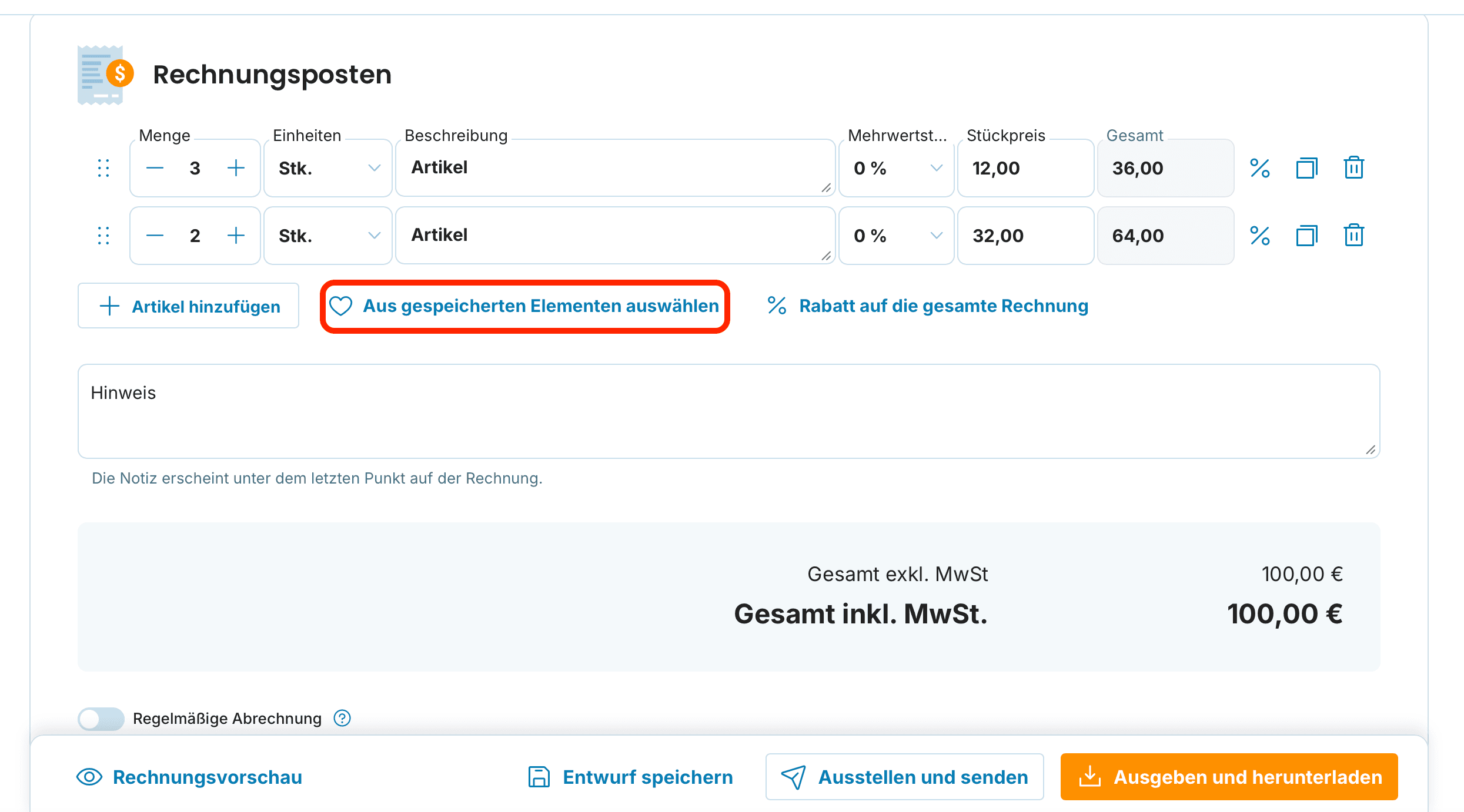 Gespeicherte Artikel preview
