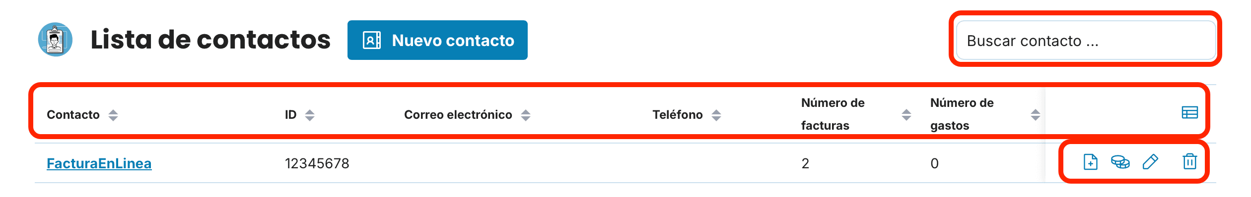 Gestión de contactos en la vista general preview