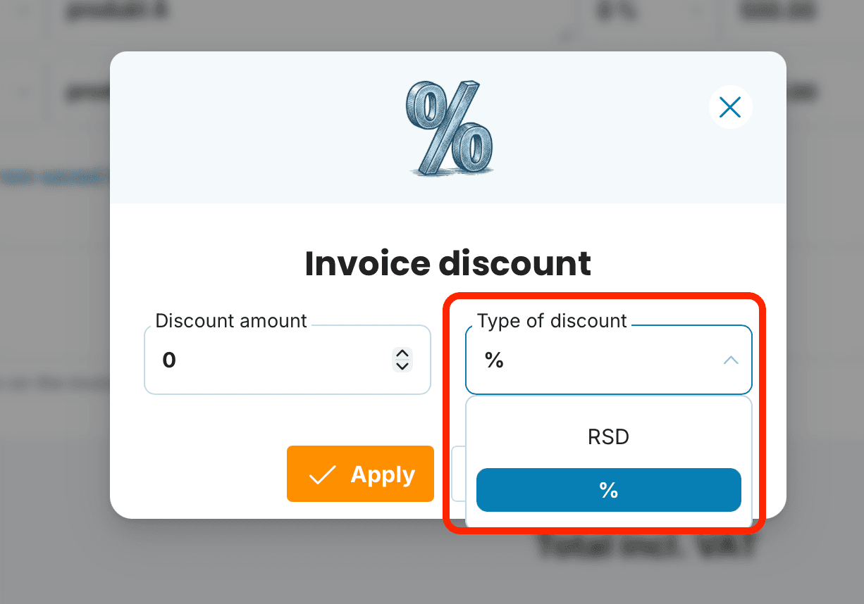 Invoice discount RS preview