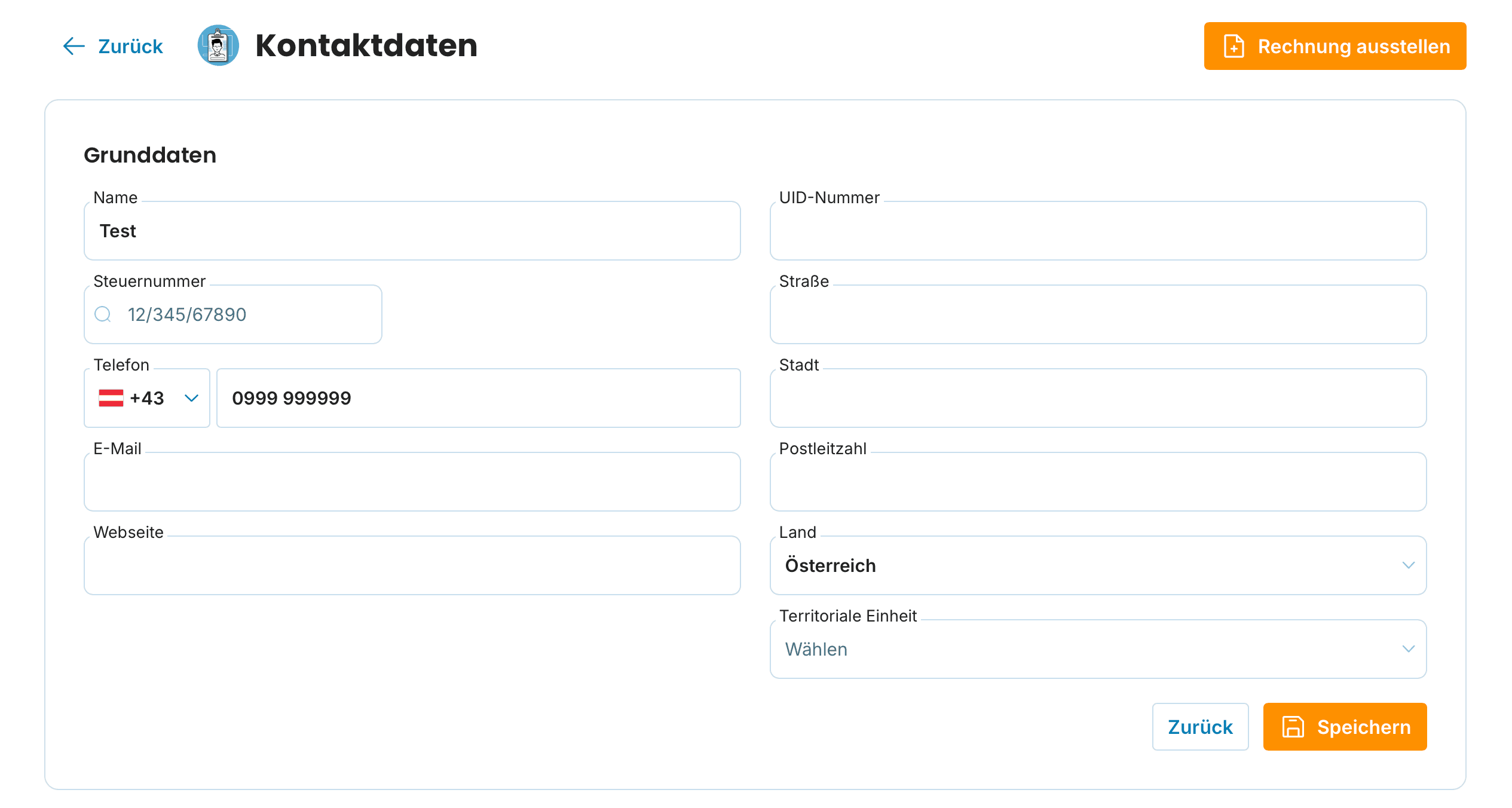 Kontaktdaten preview