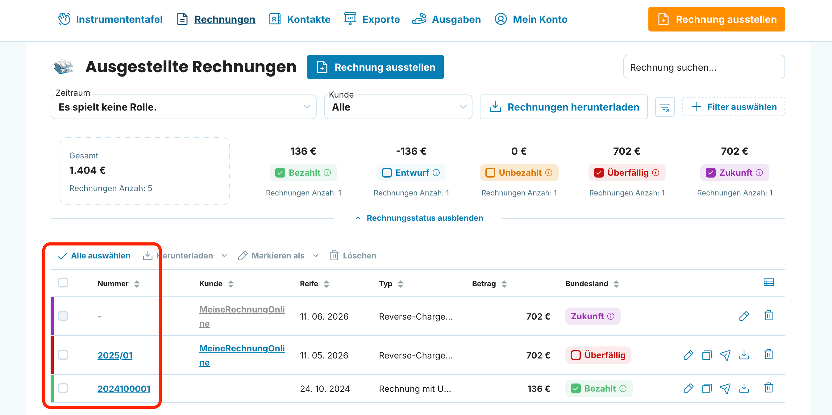 Massendownload Vorschau