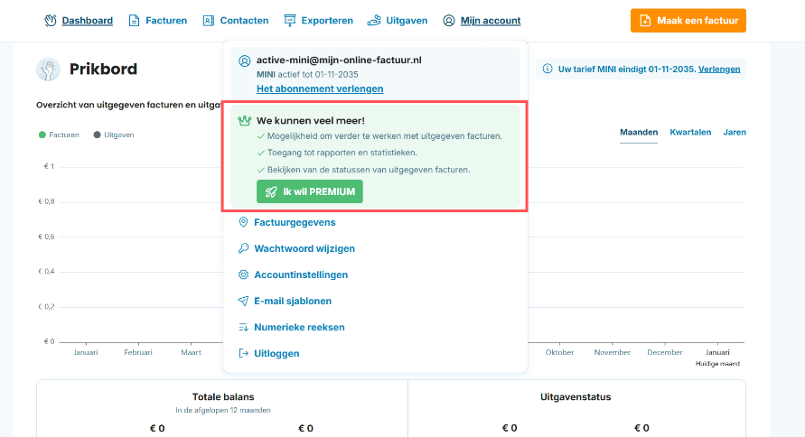 Overstappen naar het PREMIUM-abonnement preview