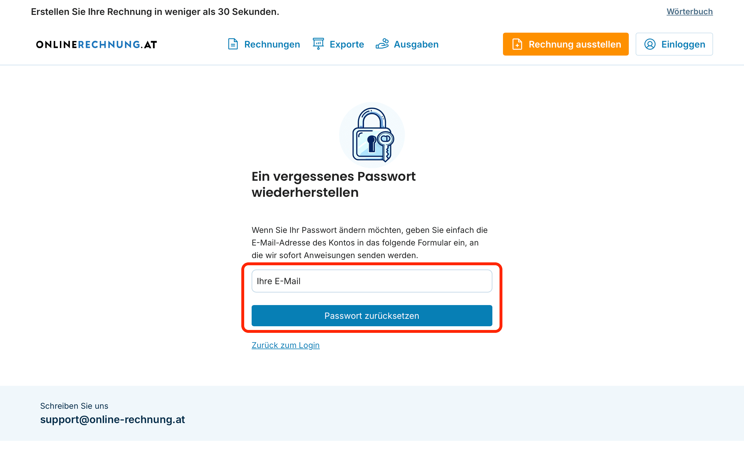 Passwort zurücksetzen preview