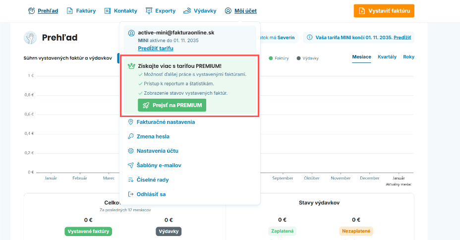 Prechod na tarif PREMIUM preview