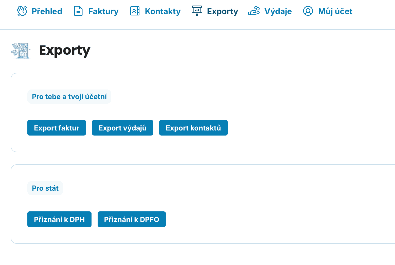 Přiznání k DPH - export - 2