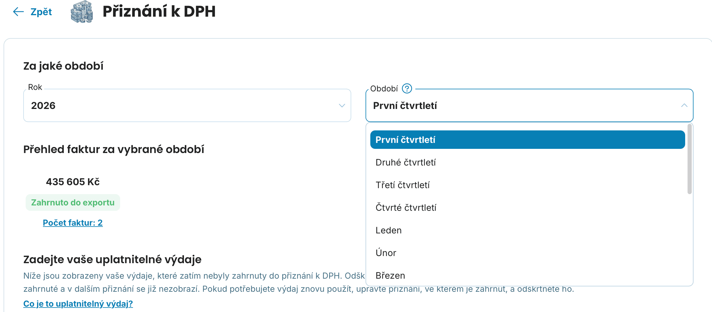 Přiznání k DPH - export - 4