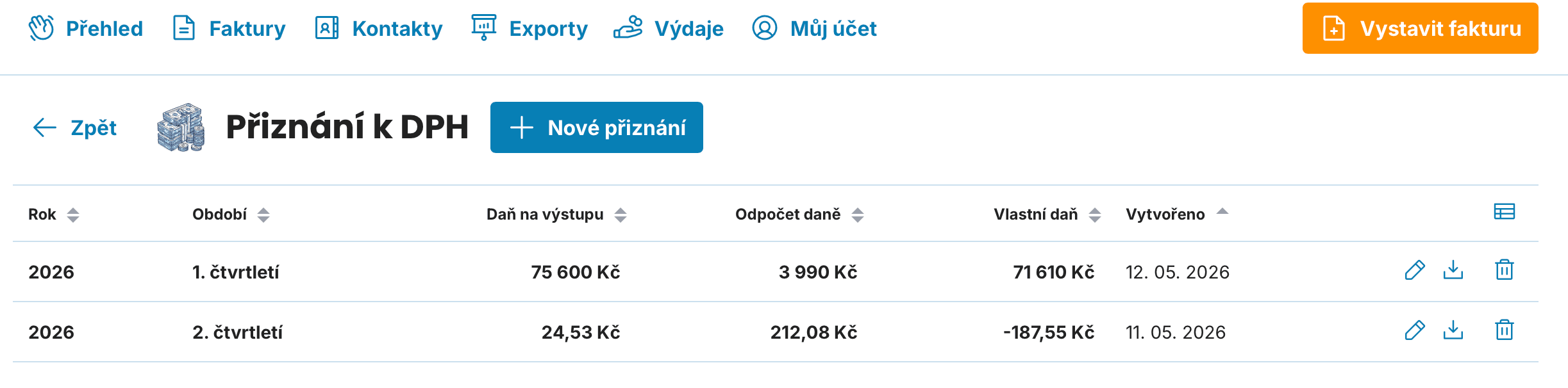 Přiznání k DPH - export - 7
