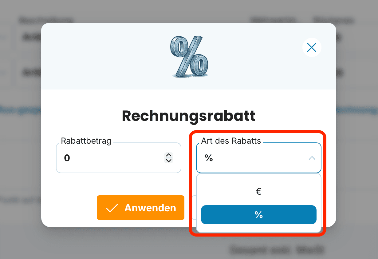 Rechnungsrabatt Vorschau