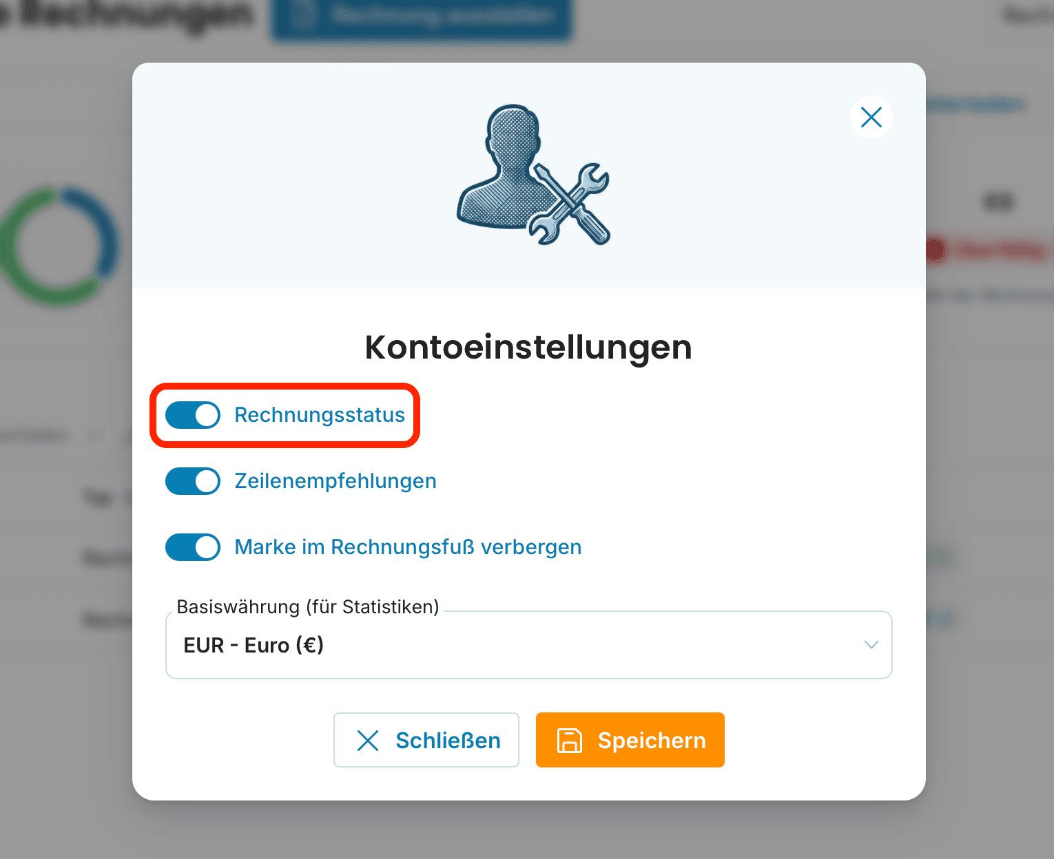 Rechnungsstatus preview