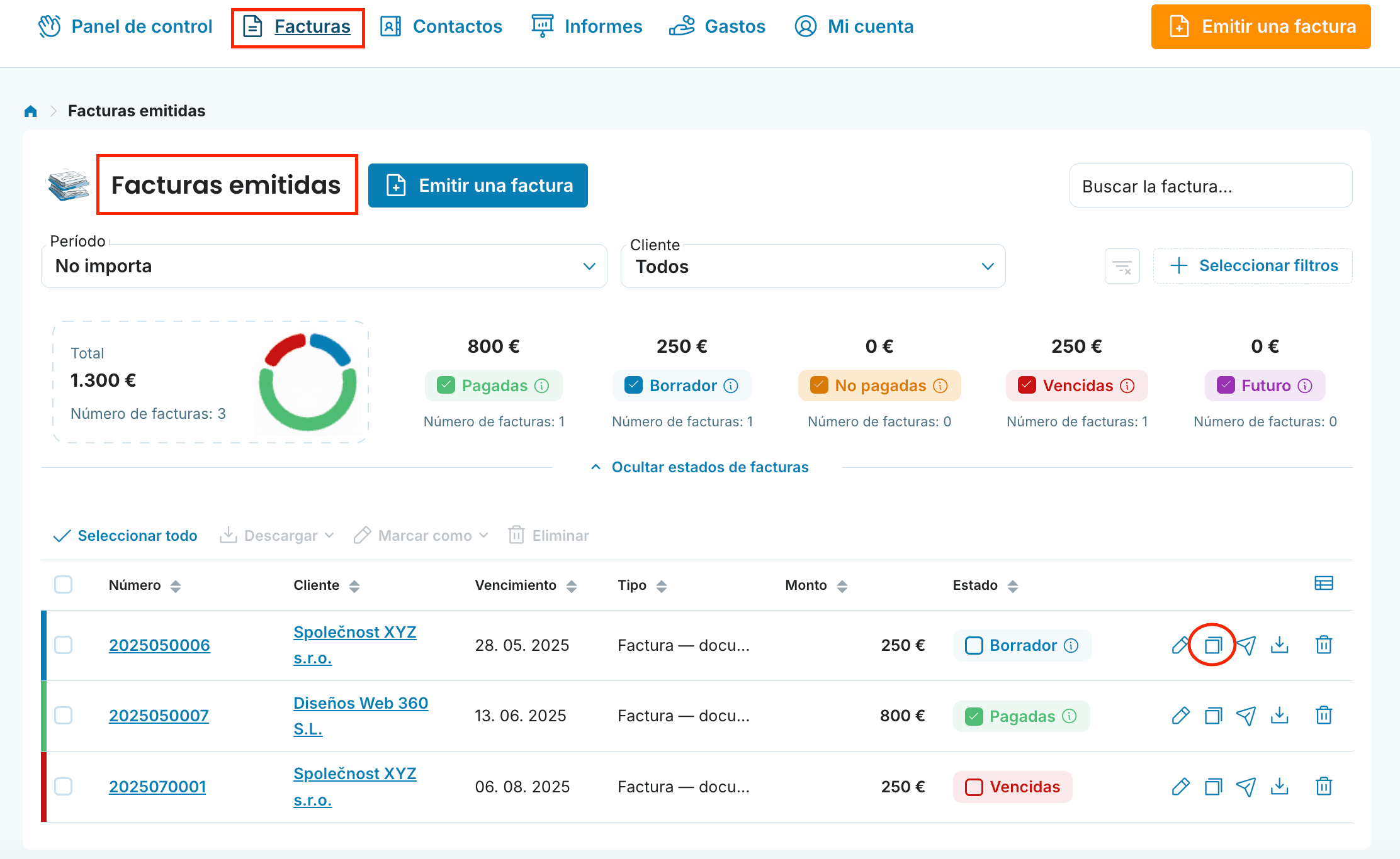 Replicación de facturas