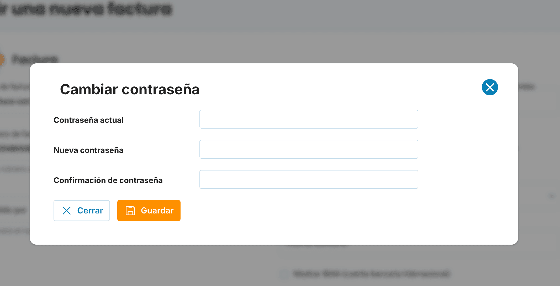 nueva contraseña
