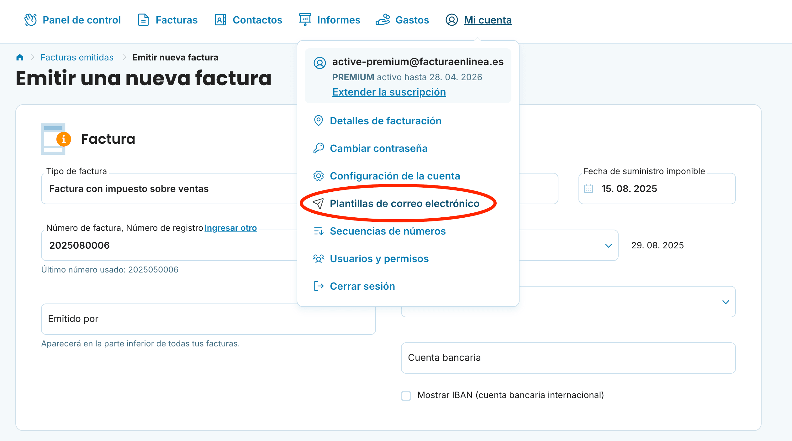 Plantillas de correo electrónico