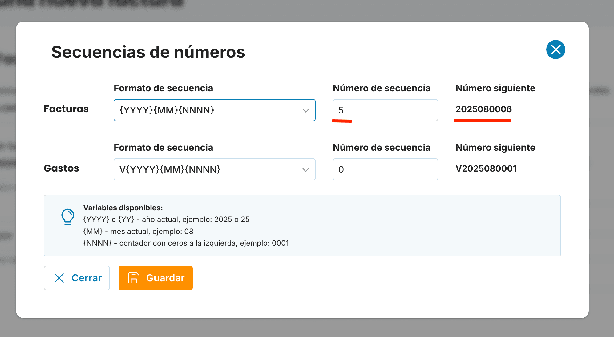 Número de Secuencia
