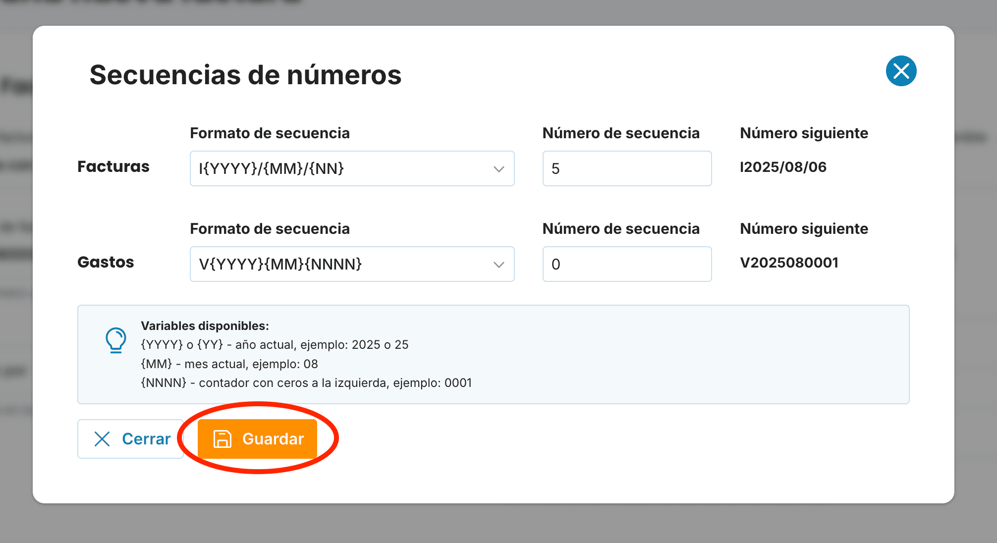Guardando el formato