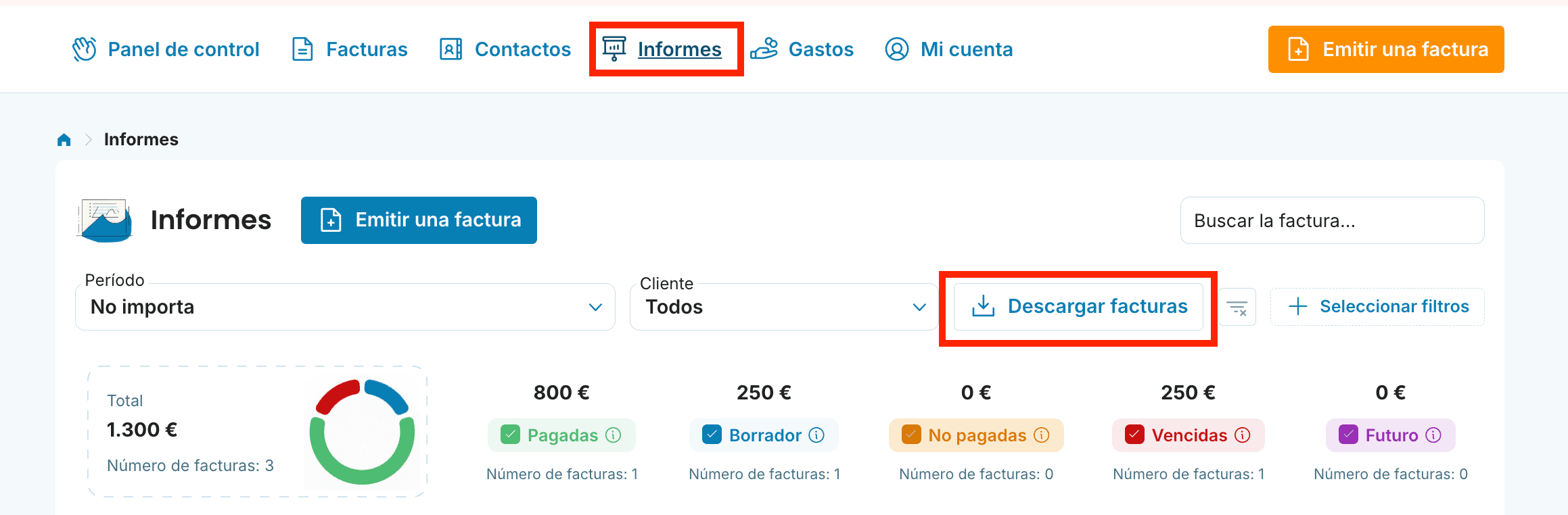Descargar facturas