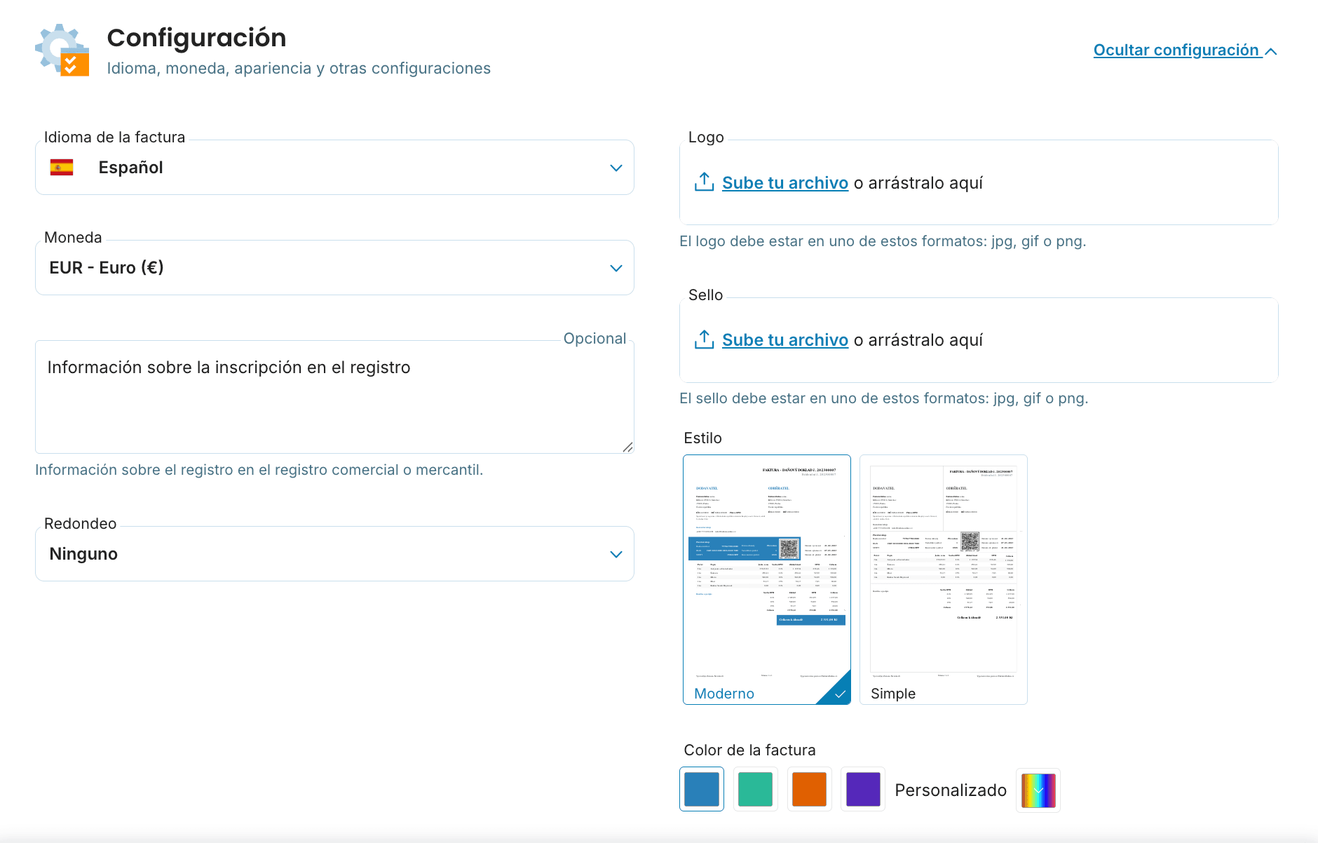 Configuración