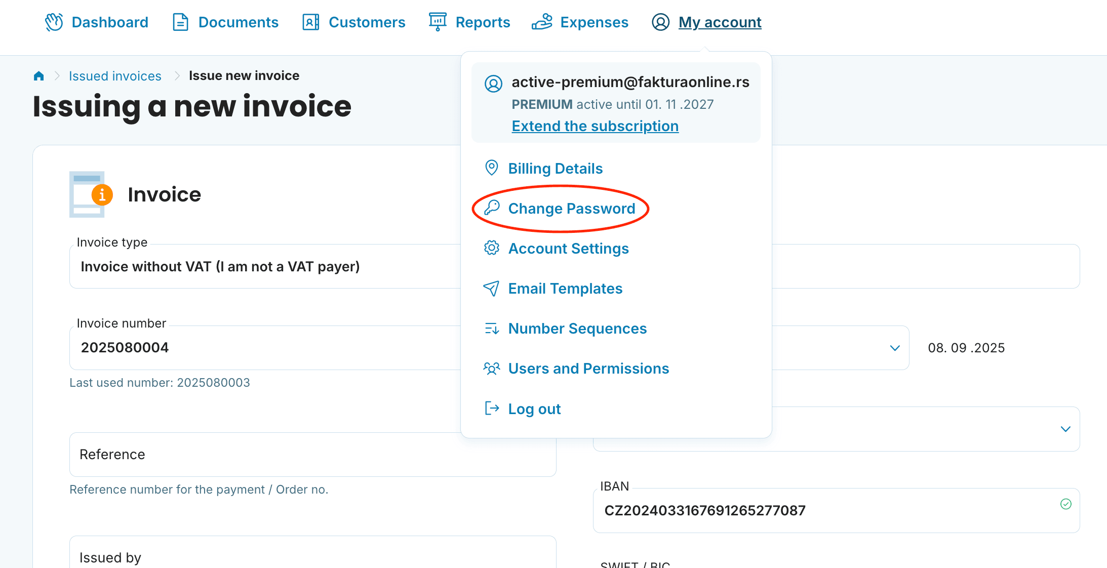 Change Password