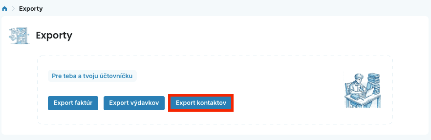 Export kontaktov