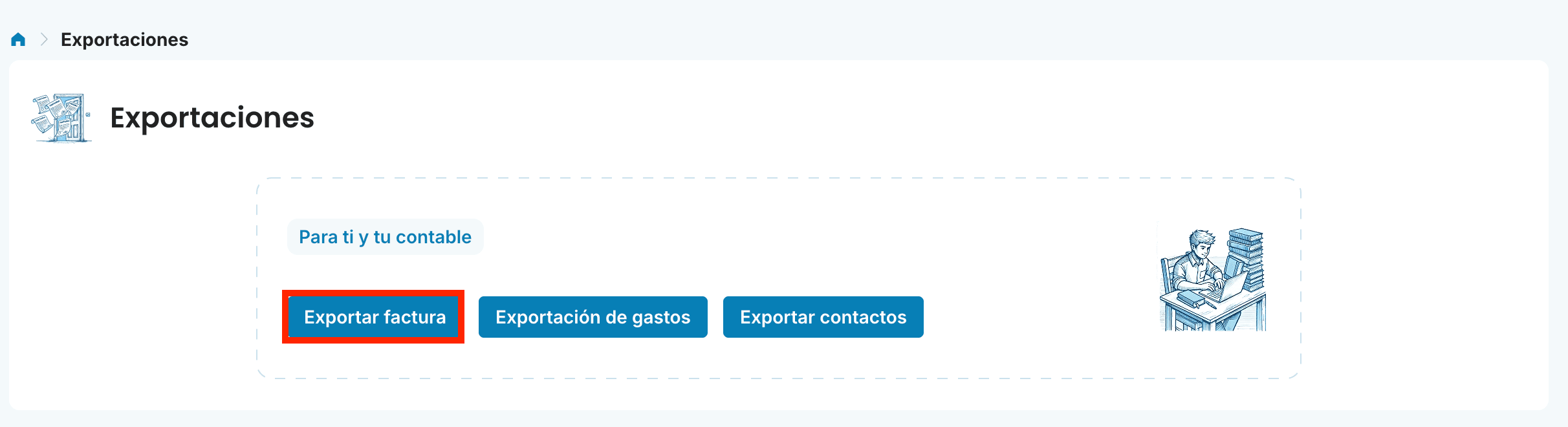 Exportación de facturas