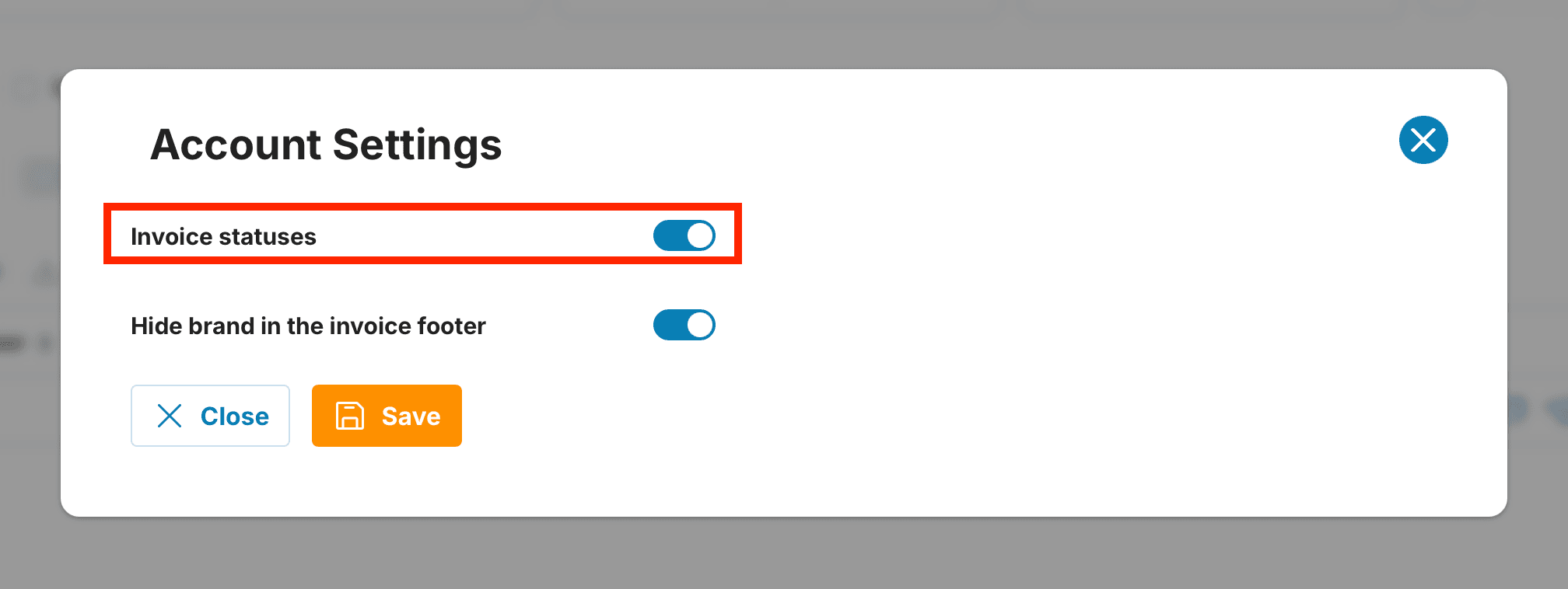 Invoice statuses preview