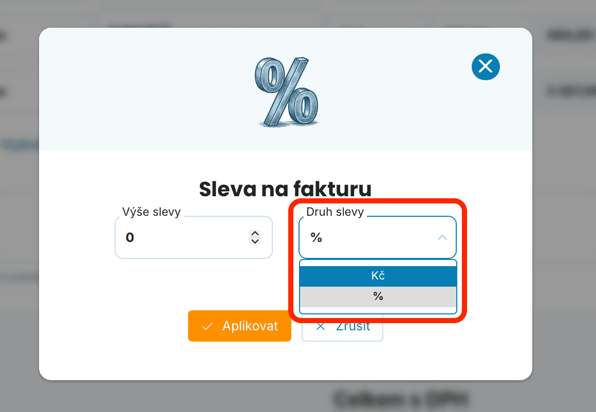 Sleva na fakturu preview