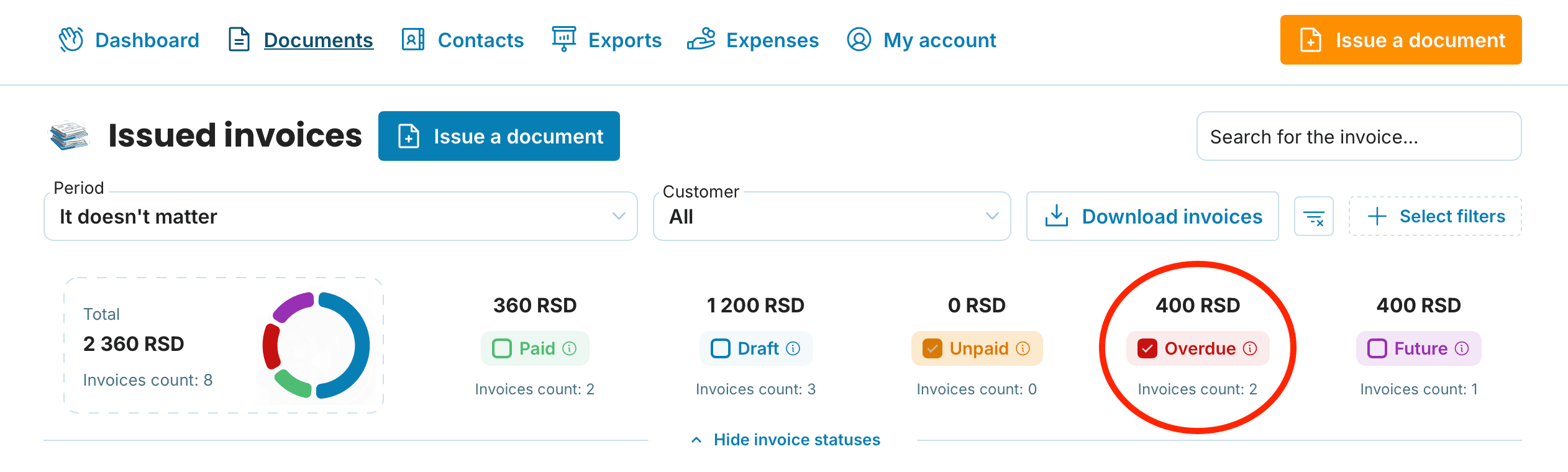 Status preview