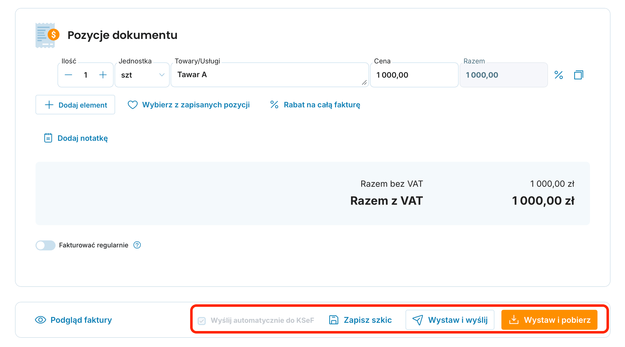 Trzy sposoby zapisania faktury preview
