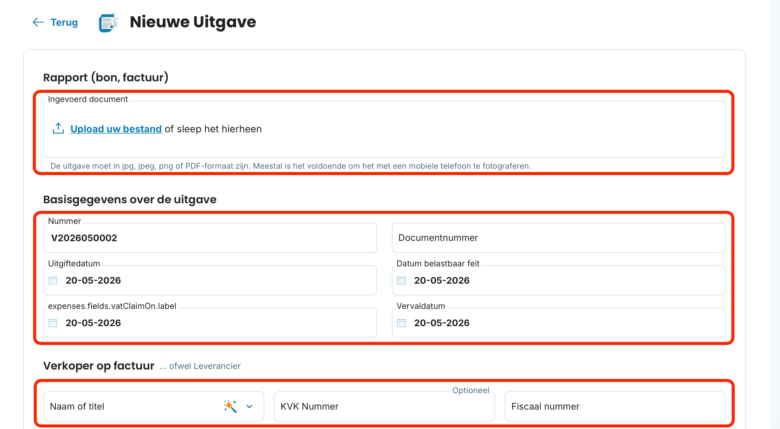 Uitgave formulier 1 preview