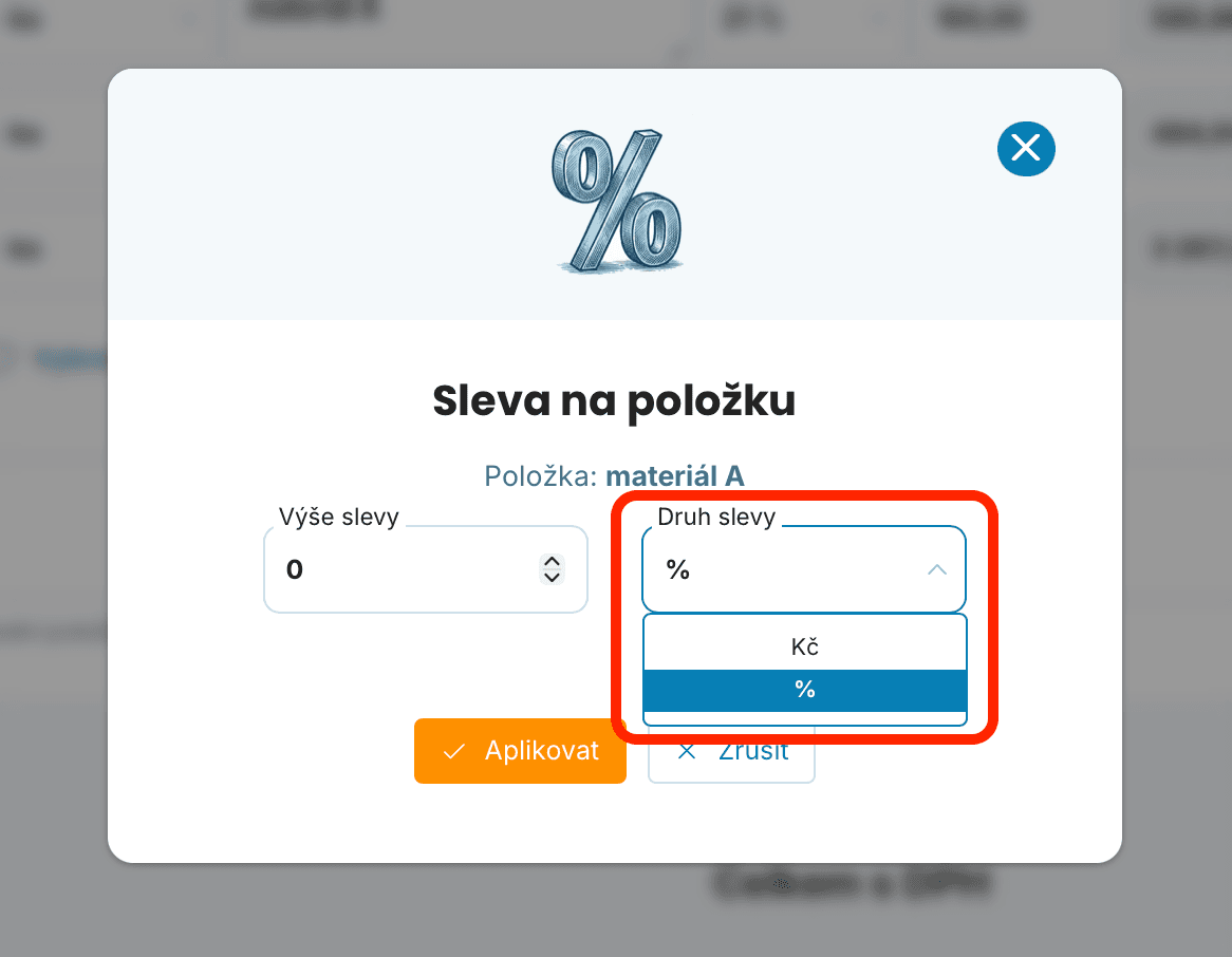 Výše slevy preview