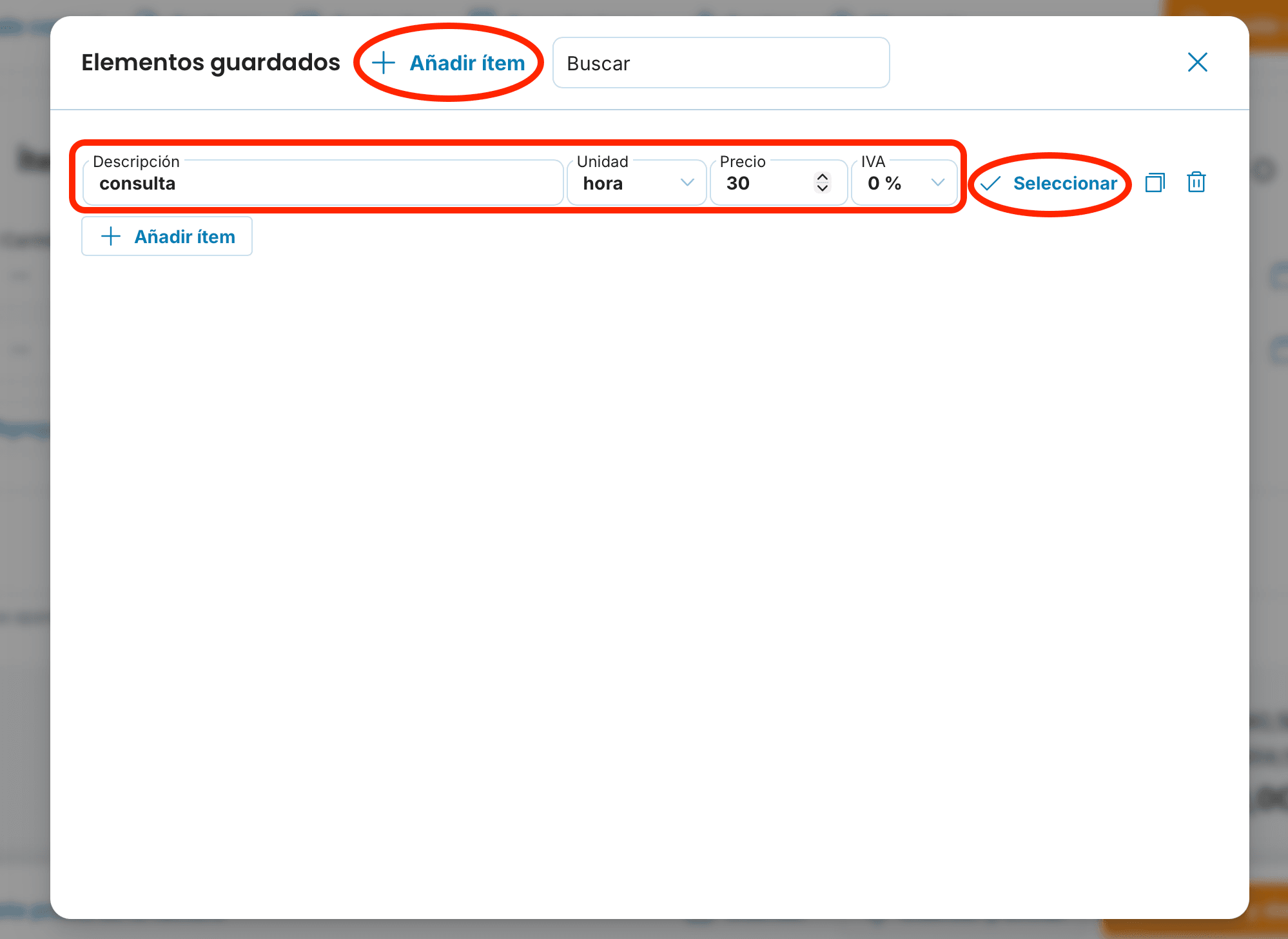 creación de un elemento preview