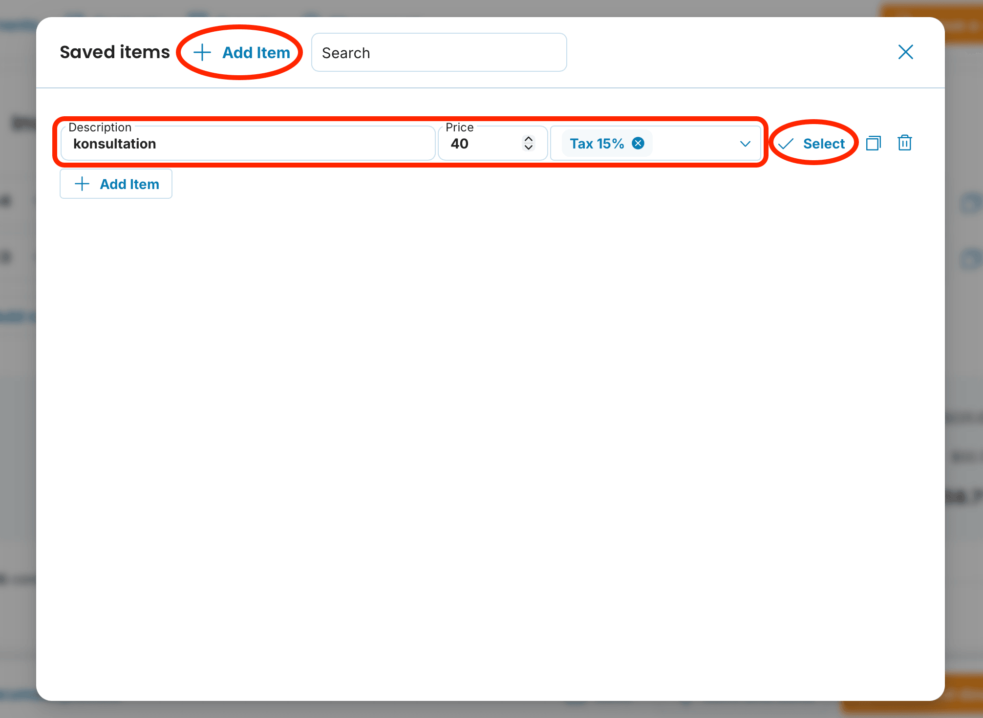 creating saved item preview