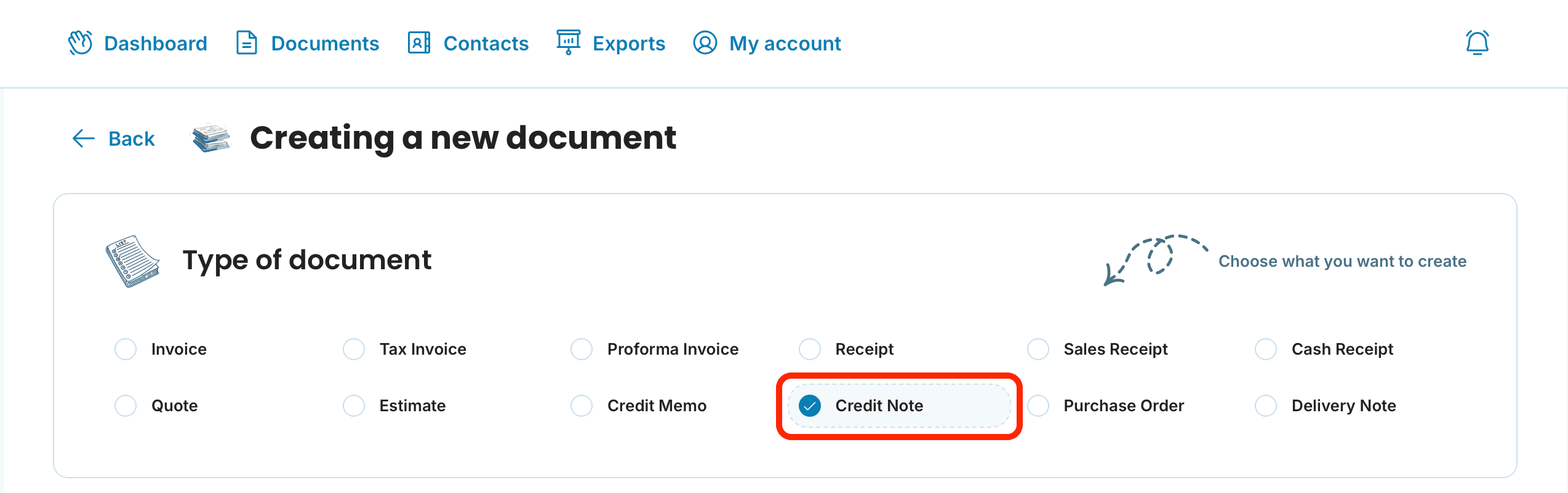 credit note preview
