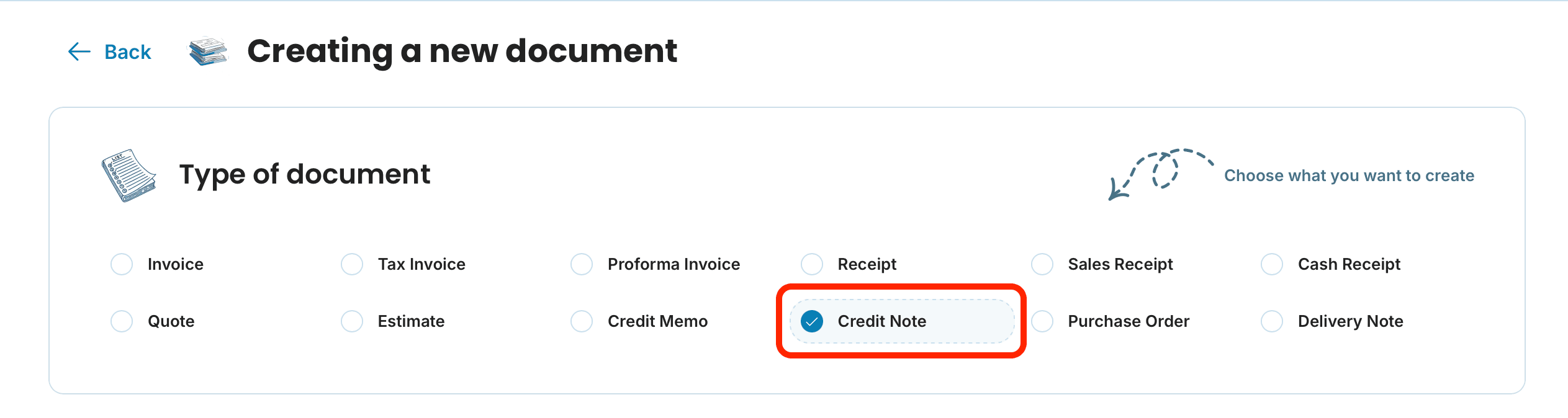 credit note preview